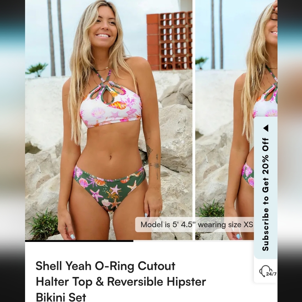 Colorful Shell Print Bikini Set - Picture 2 of 5